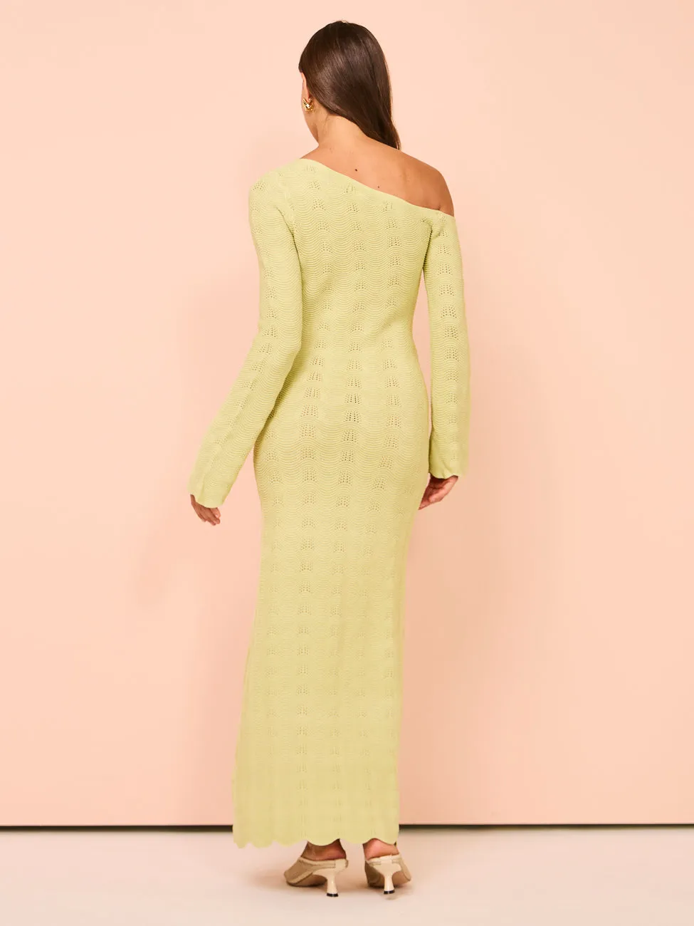 Mon Renn Waves Midi Dress in Green
