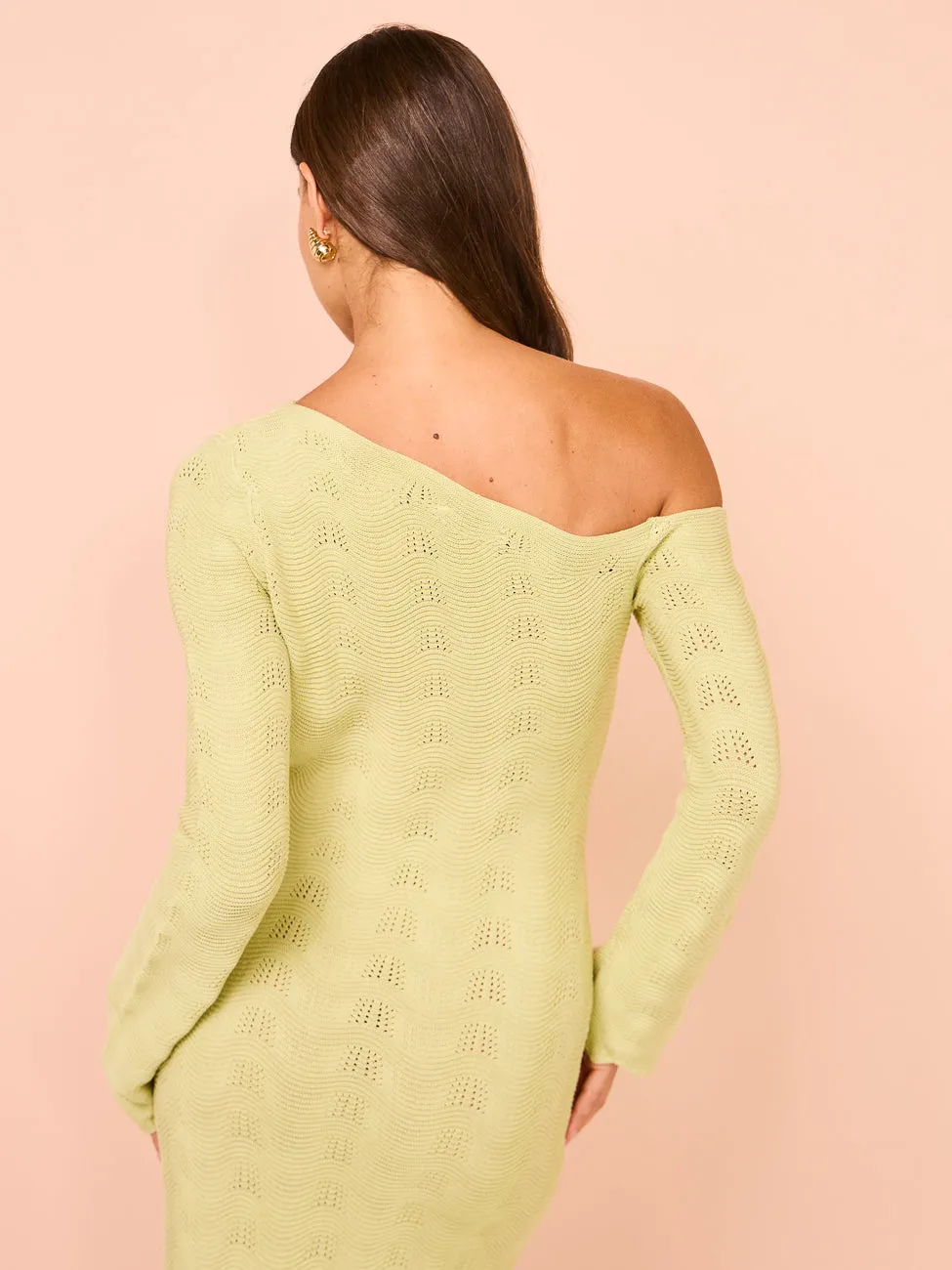 Mon Renn Waves Midi Dress in Green