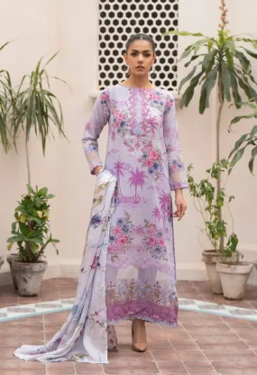 Morja Embroidered Lawn with Silk Dupatta by GullJee – Design-09