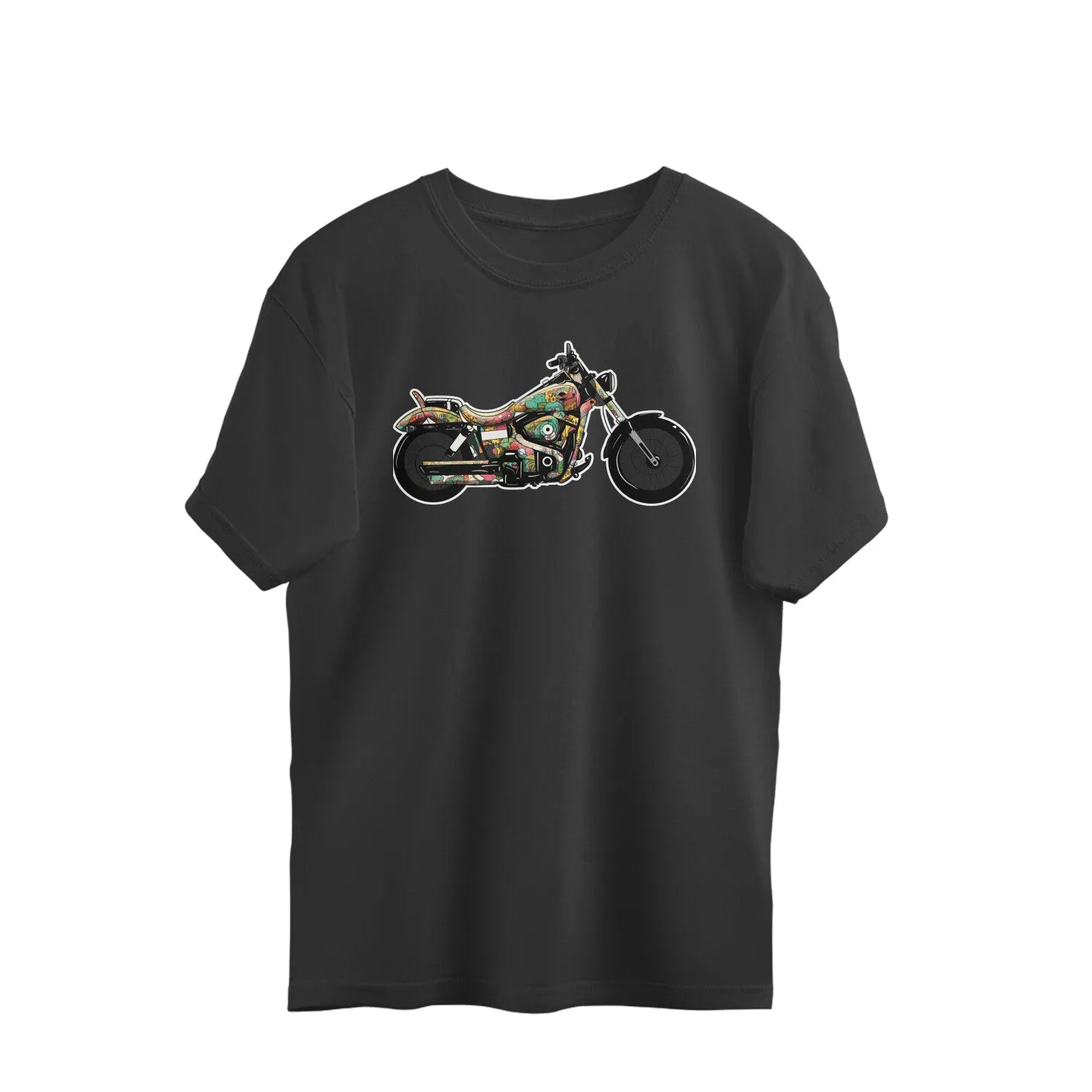 MOTORCYCLE  DOODLE - OVERSIZED T-SHIRT - unisex - Explore places with your motorcycle