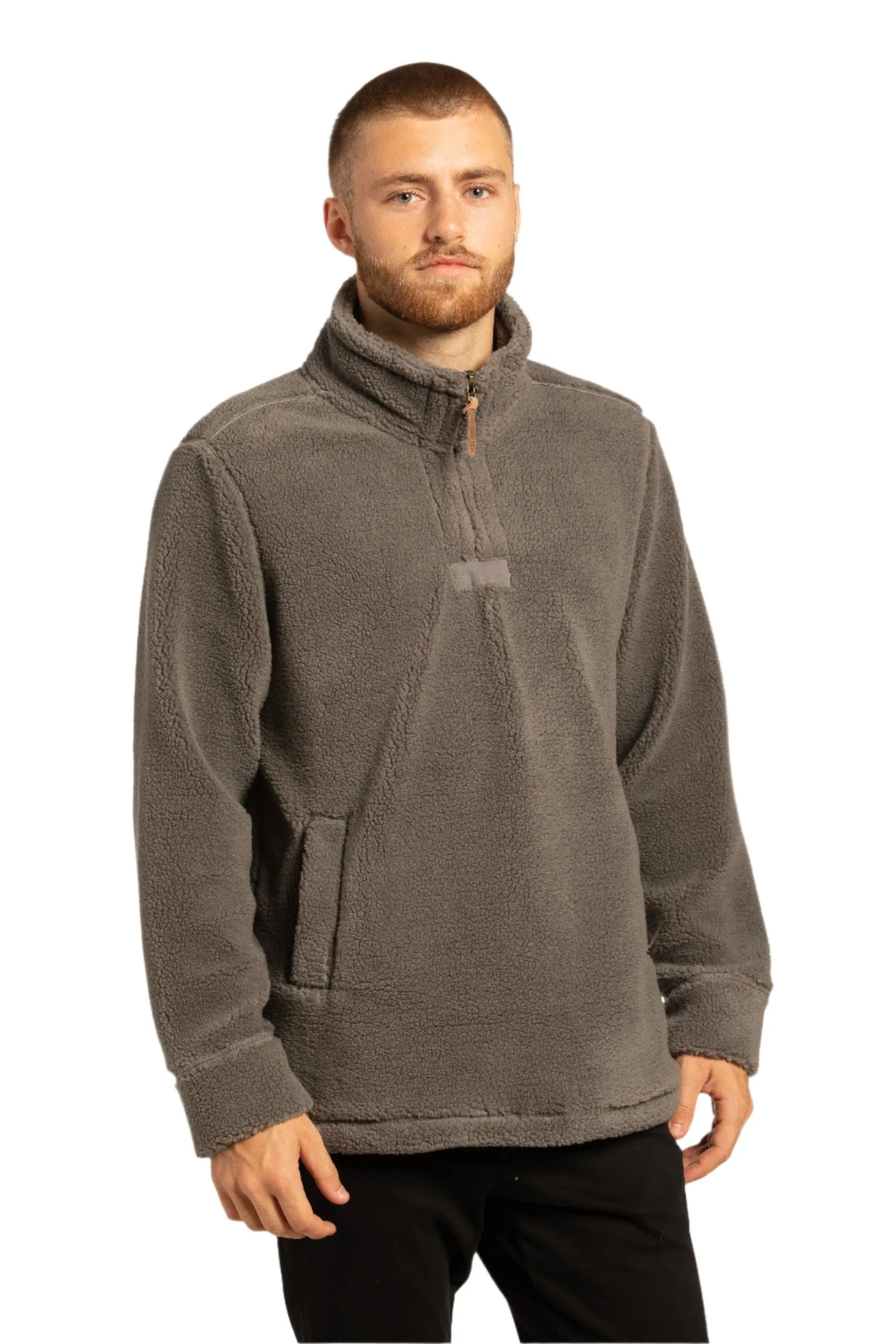 Newtownards 1/4 Top Fleece Pullover in Granite Grey