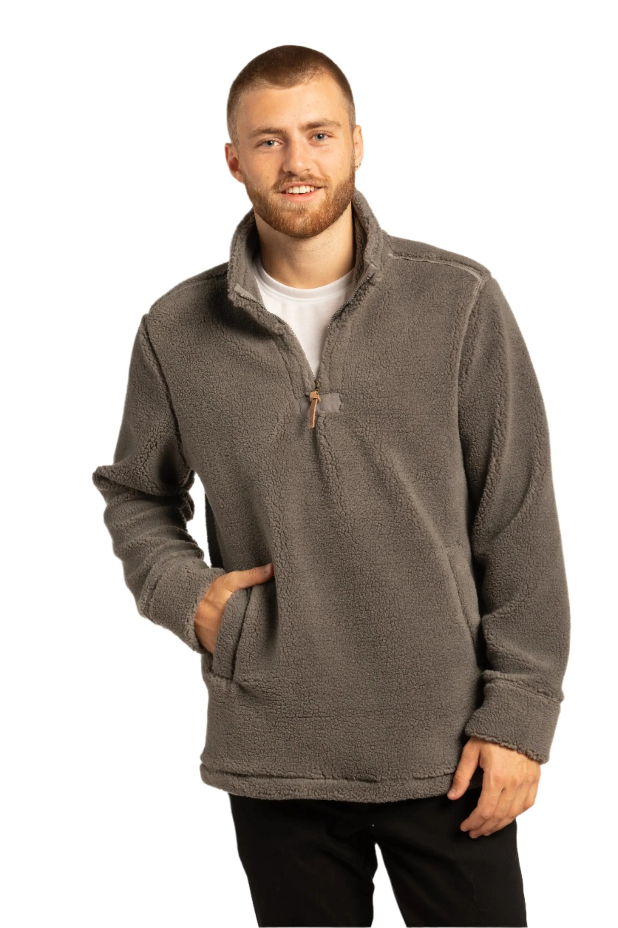 Newtownards 1/4 Top Fleece Pullover in Granite Grey