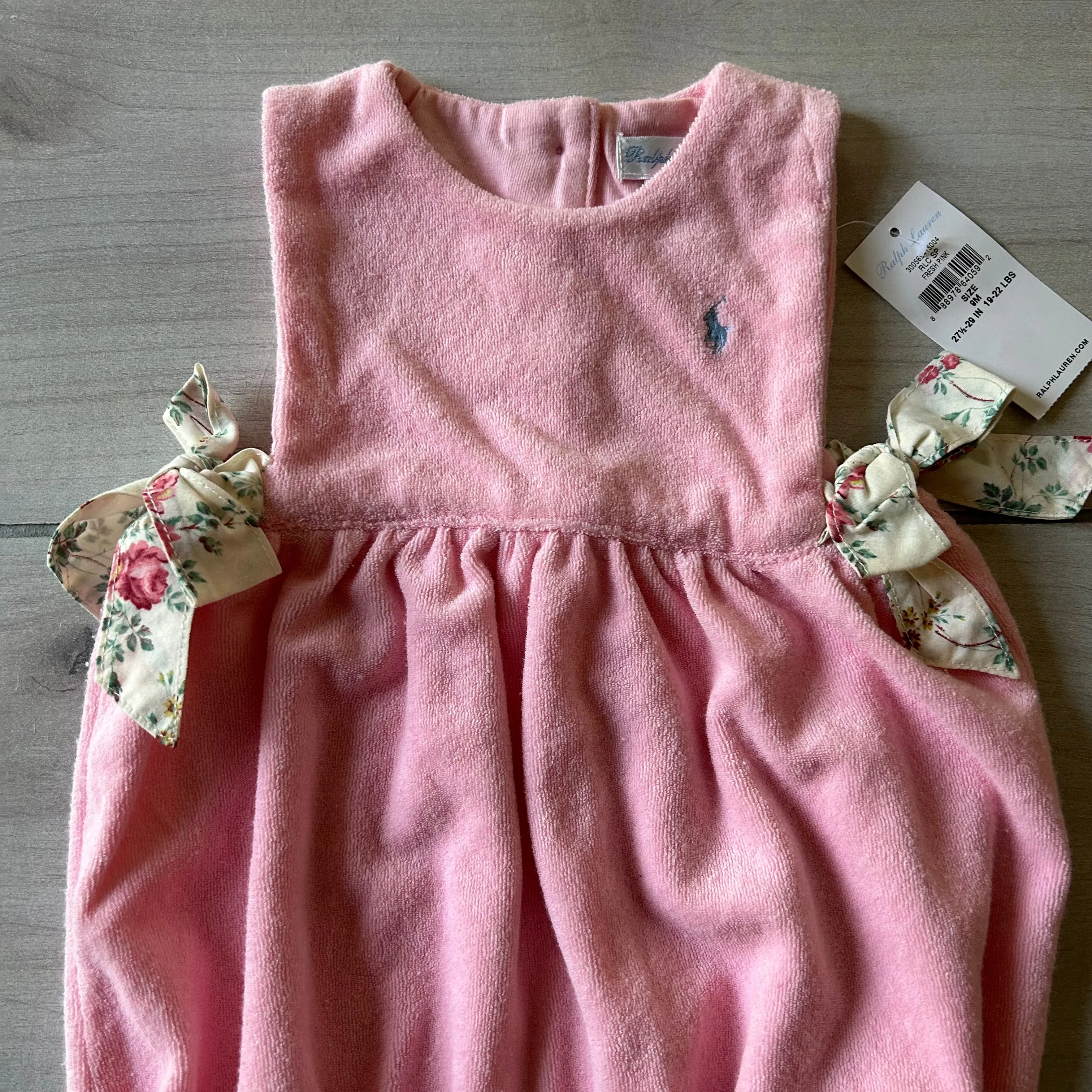 NWT Ralph Lauren Pink Terry Bubble Romper