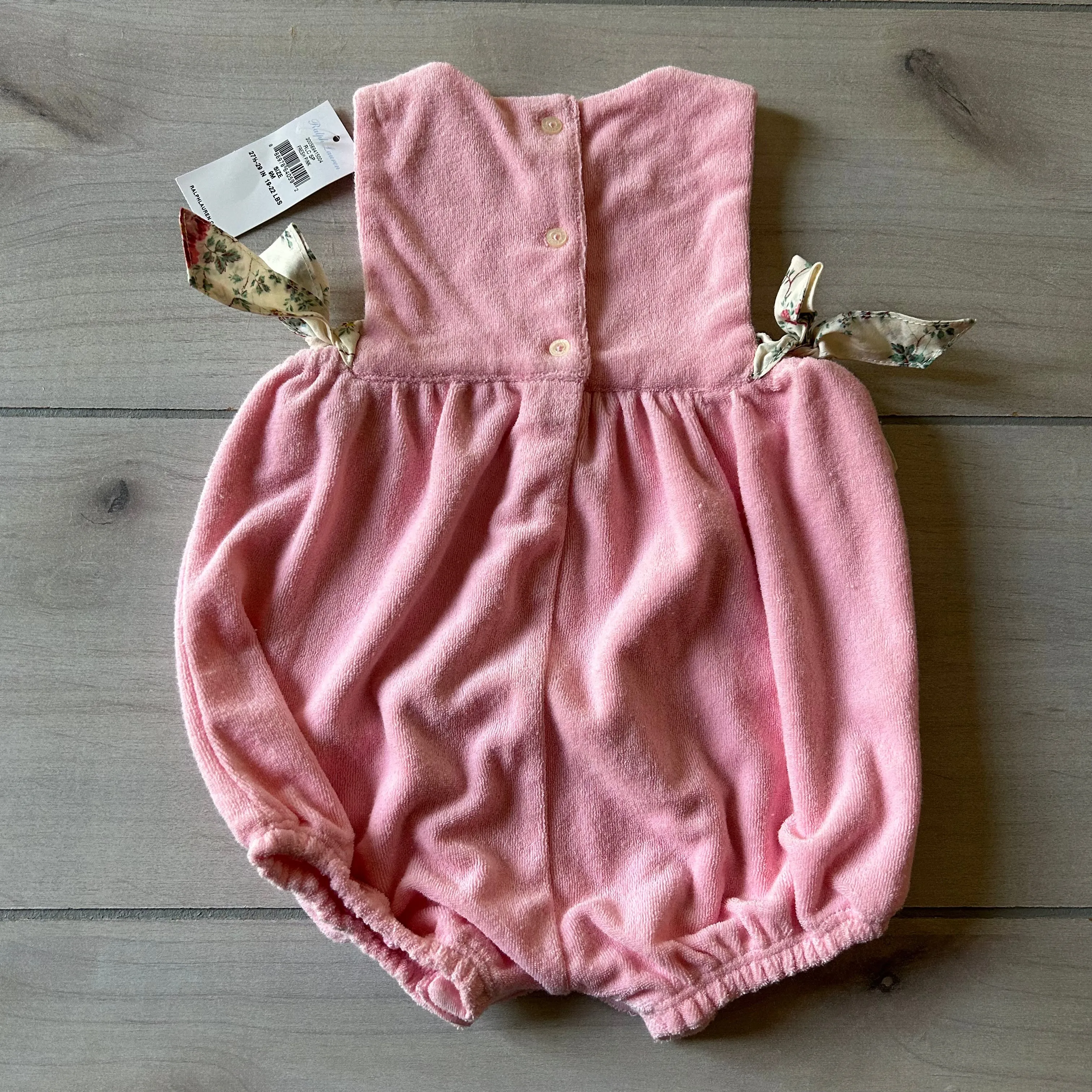 NWT Ralph Lauren Pink Terry Bubble Romper