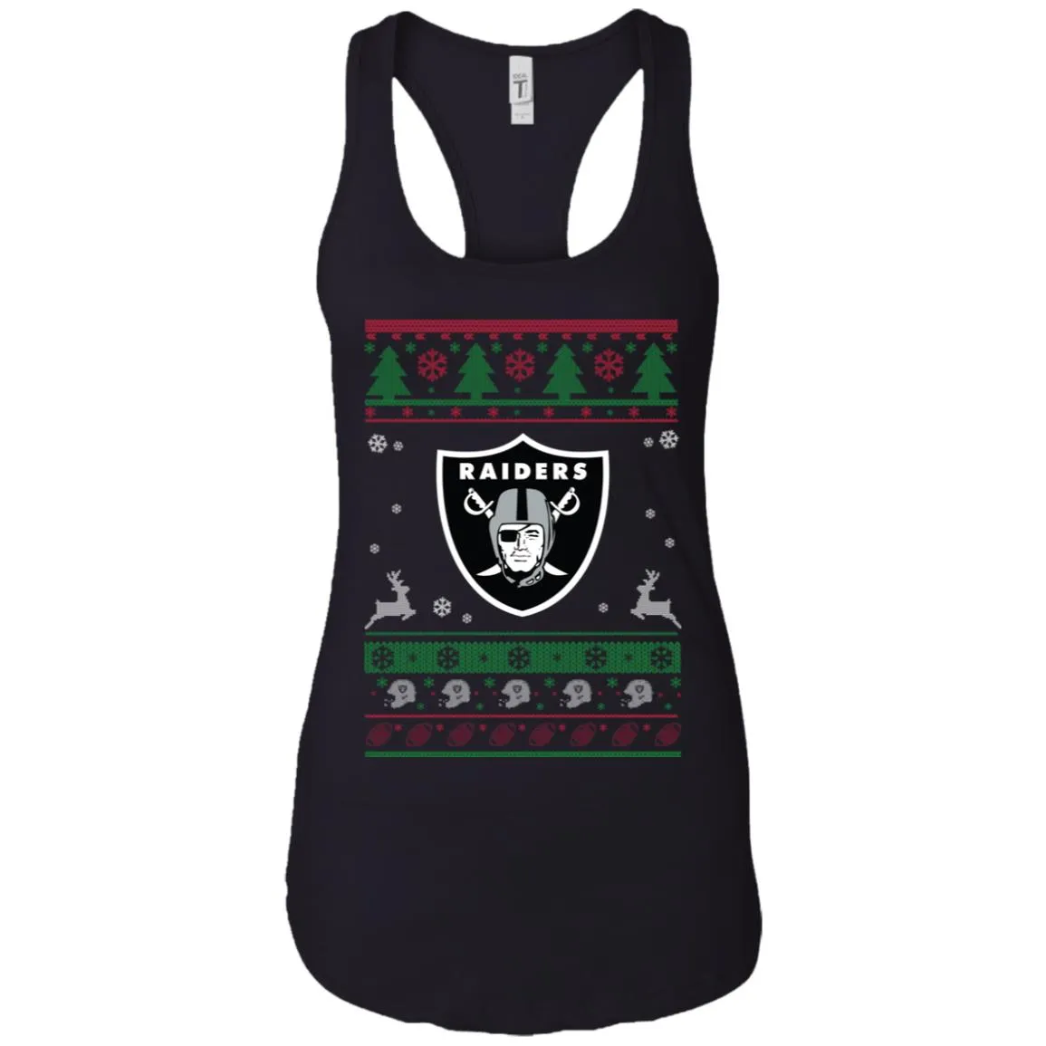 Oakland Raiders Logo Football Teams Ugly Christmas Sweater Women Tank