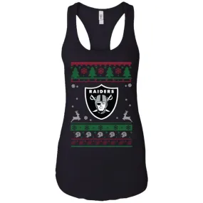 Oakland Raiders Logo Football Teams Ugly Christmas Sweater Women Tank