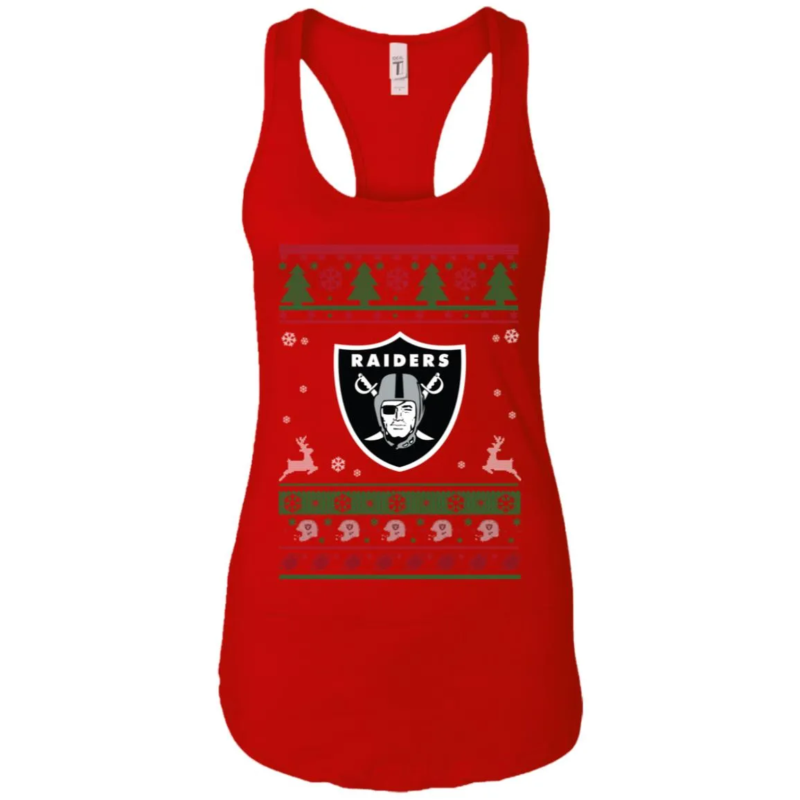 Oakland Raiders Logo Football Teams Ugly Christmas Sweater Women Tank