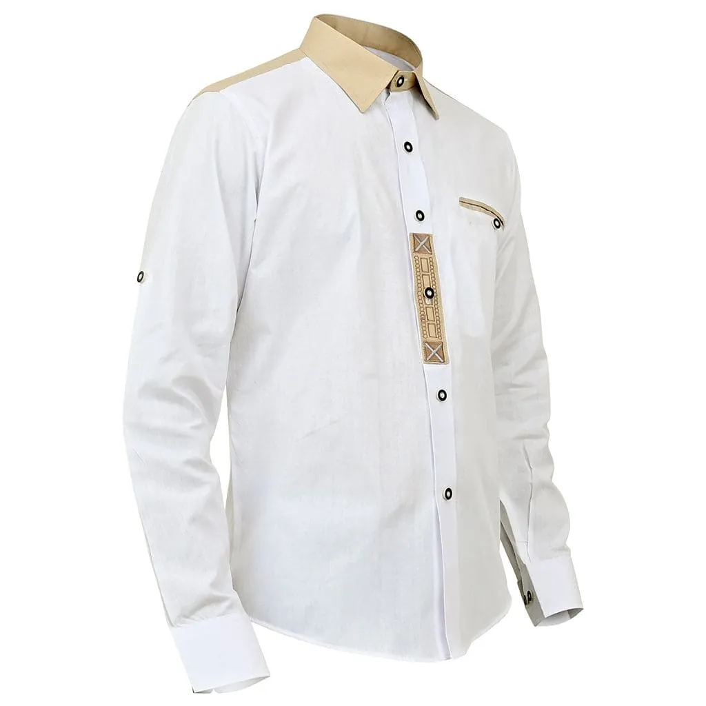 Oktoberfest Shirt White with Traditional Embroidery