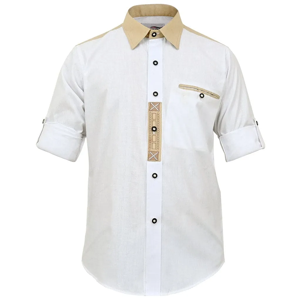 Oktoberfest Shirt White with Traditional Embroidery