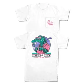 Old Row: Drinks on the Links Pocket Tee - White
