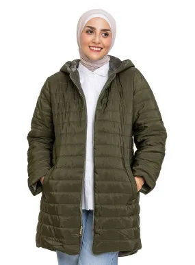 Olive Long-Double Face Jacket
