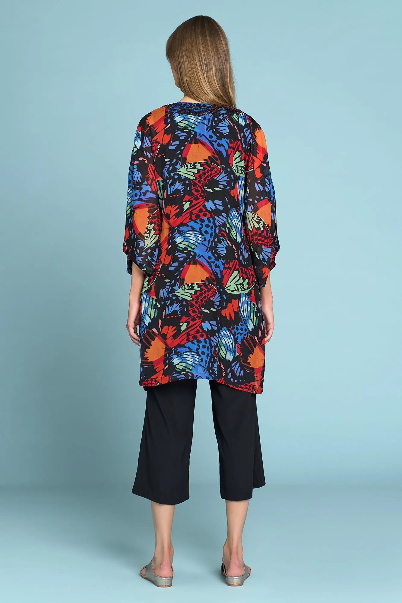 Olivia Newton-John Silk Kimono - Rainbow Butterfly