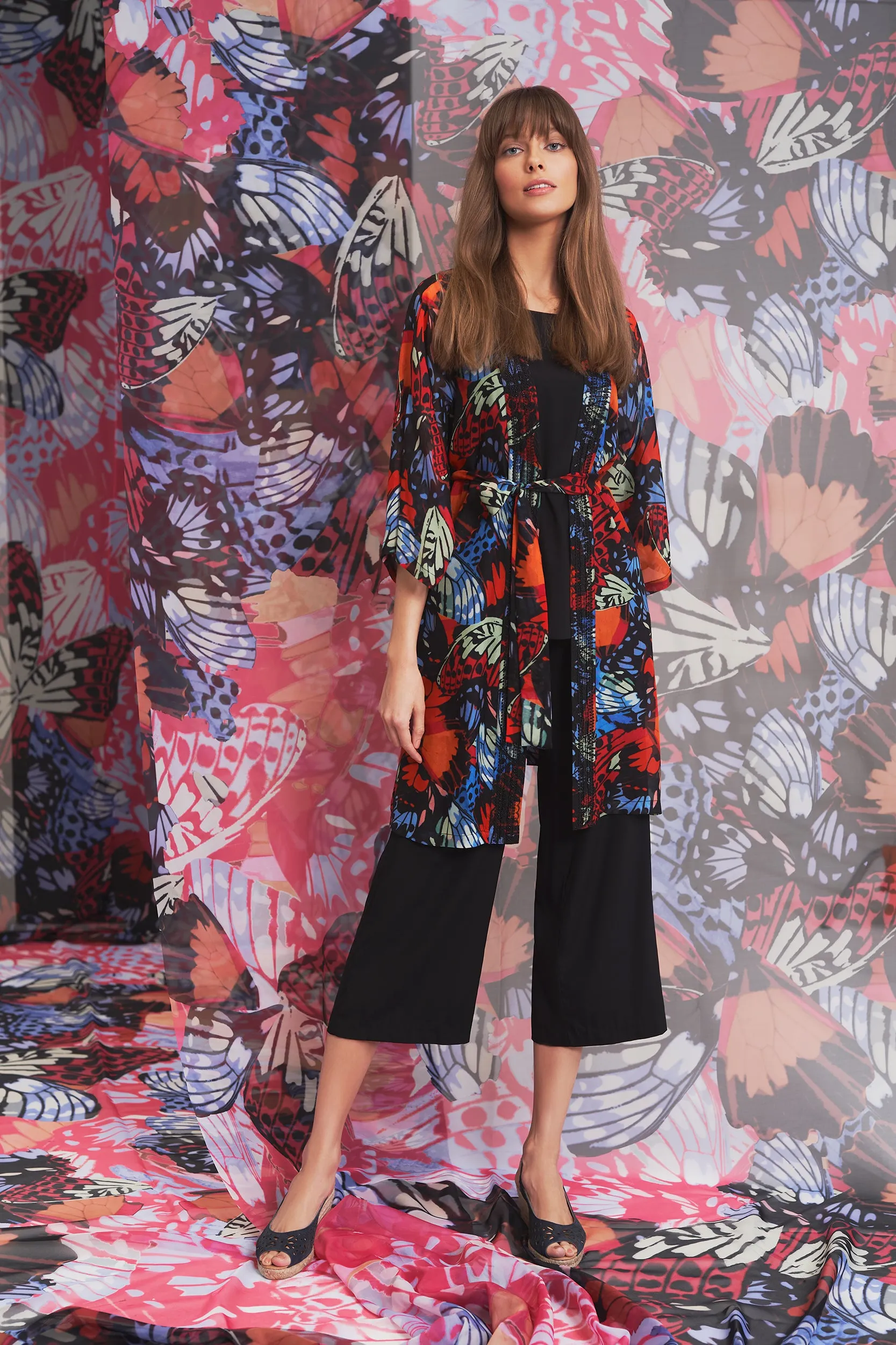 Olivia Newton-John Silk Kimono - Rainbow Butterfly