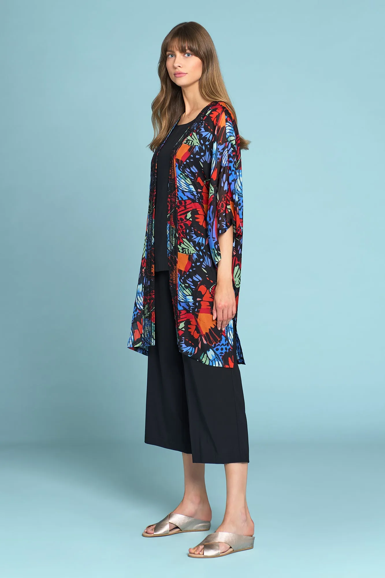 Olivia Newton-John Silk Kimono - Rainbow Butterfly