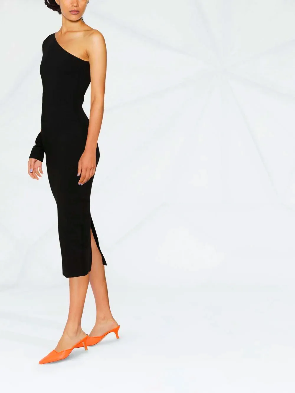 One shoulder midi dress