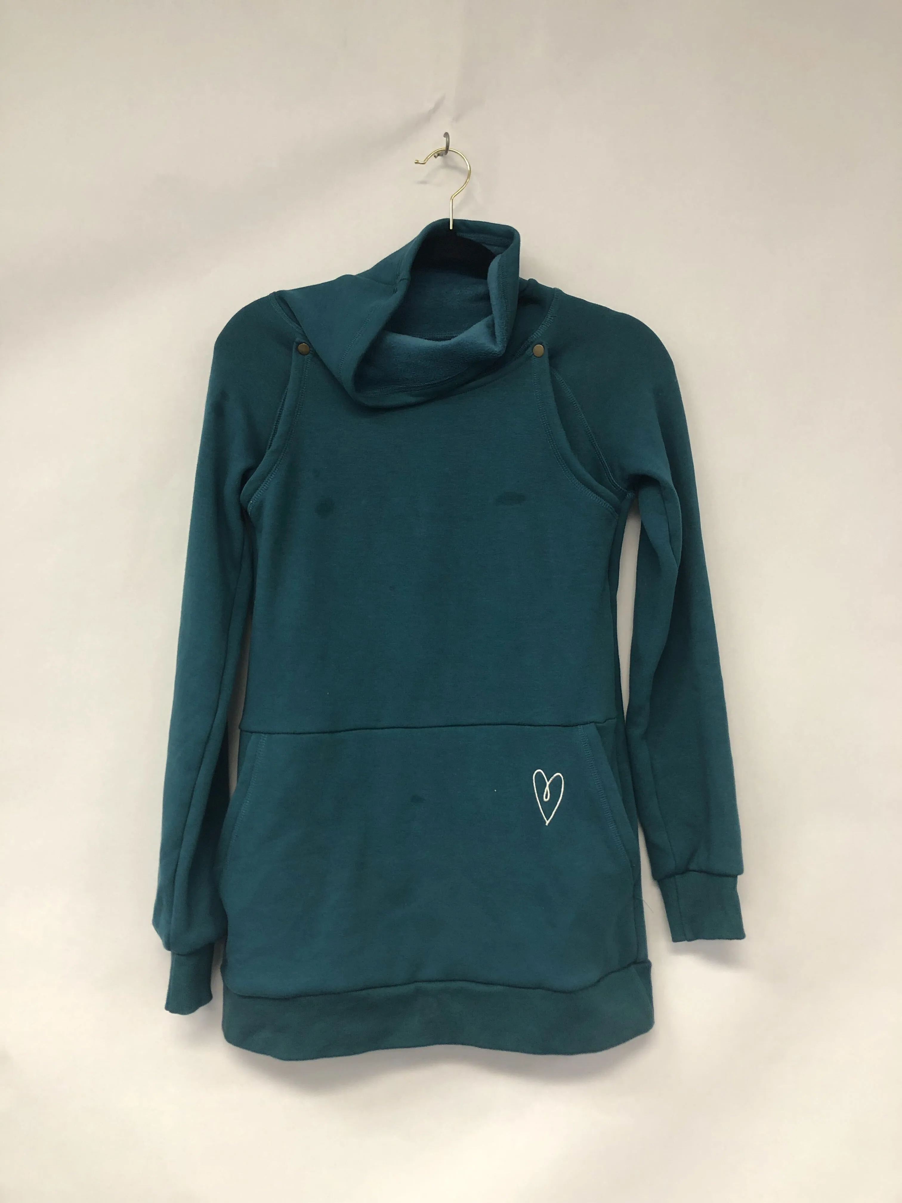 Outlet 6080 - Latched Mama Embroidered Harbor Snap Nursing Pullover - Peacock - Extra Small