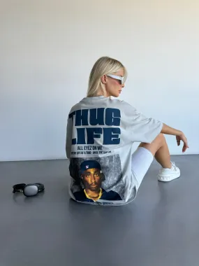 Oversize Thug Life T-Shirt - Grey