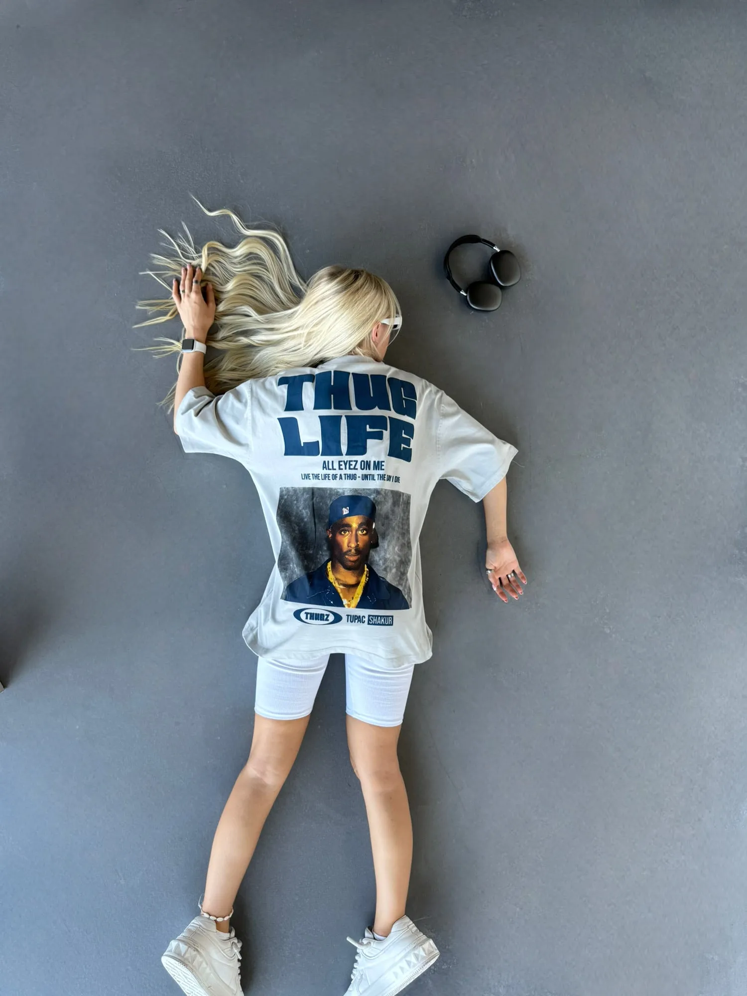 Oversize Thug Life T-Shirt - Grey