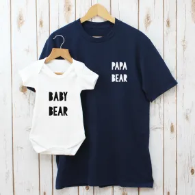 Papa Bear and Baby Bear T Shirt Set