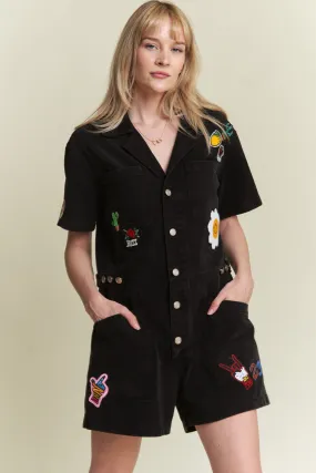 Patchwork Utility Romper