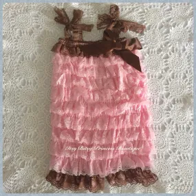 Pink and Brown Lace Playsuit