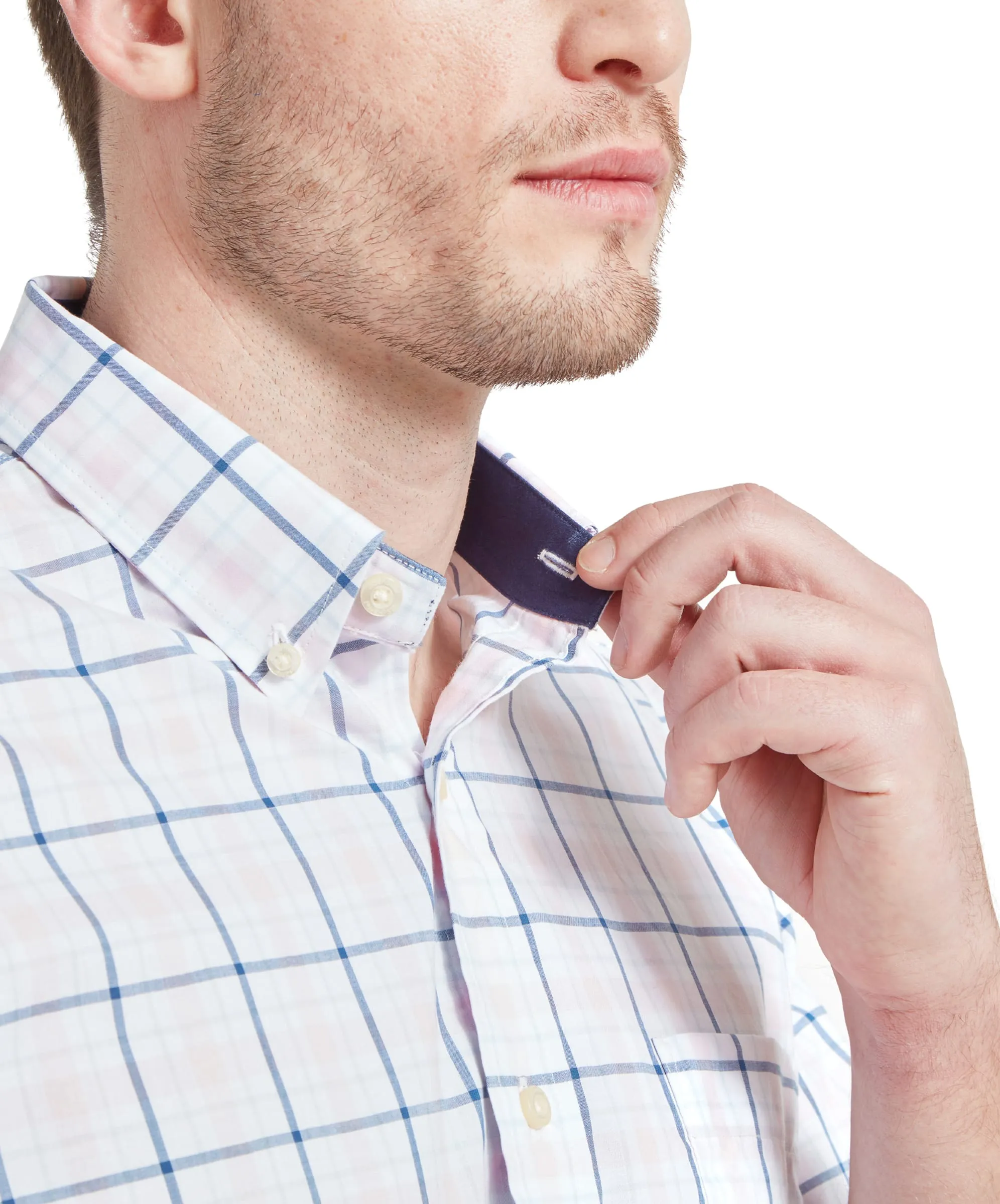 Polstead Classic Shirt - French Navy/Pale Blue/Pale Pink