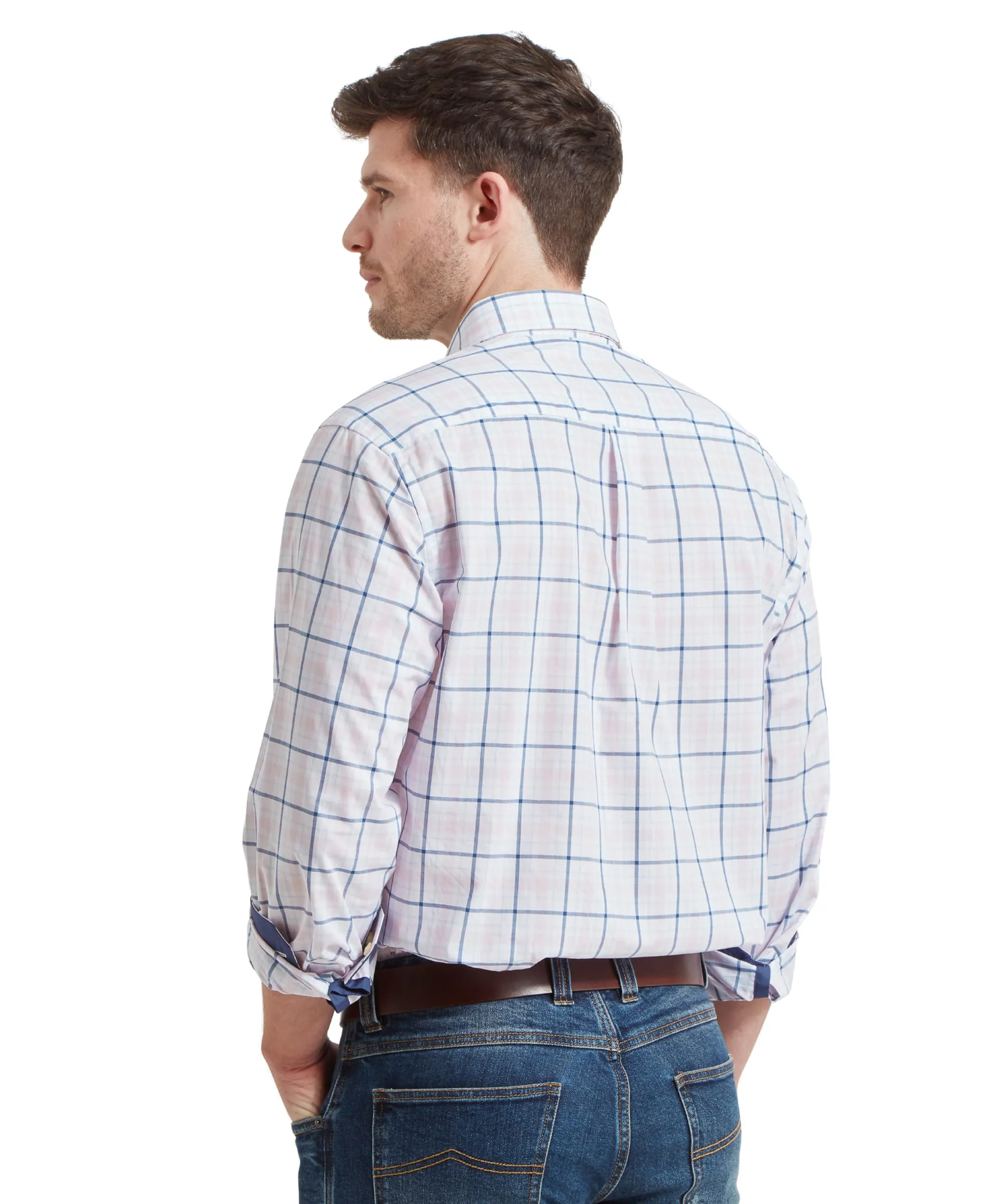 Polstead Classic Shirt - French Navy/Pale Blue/Pale Pink