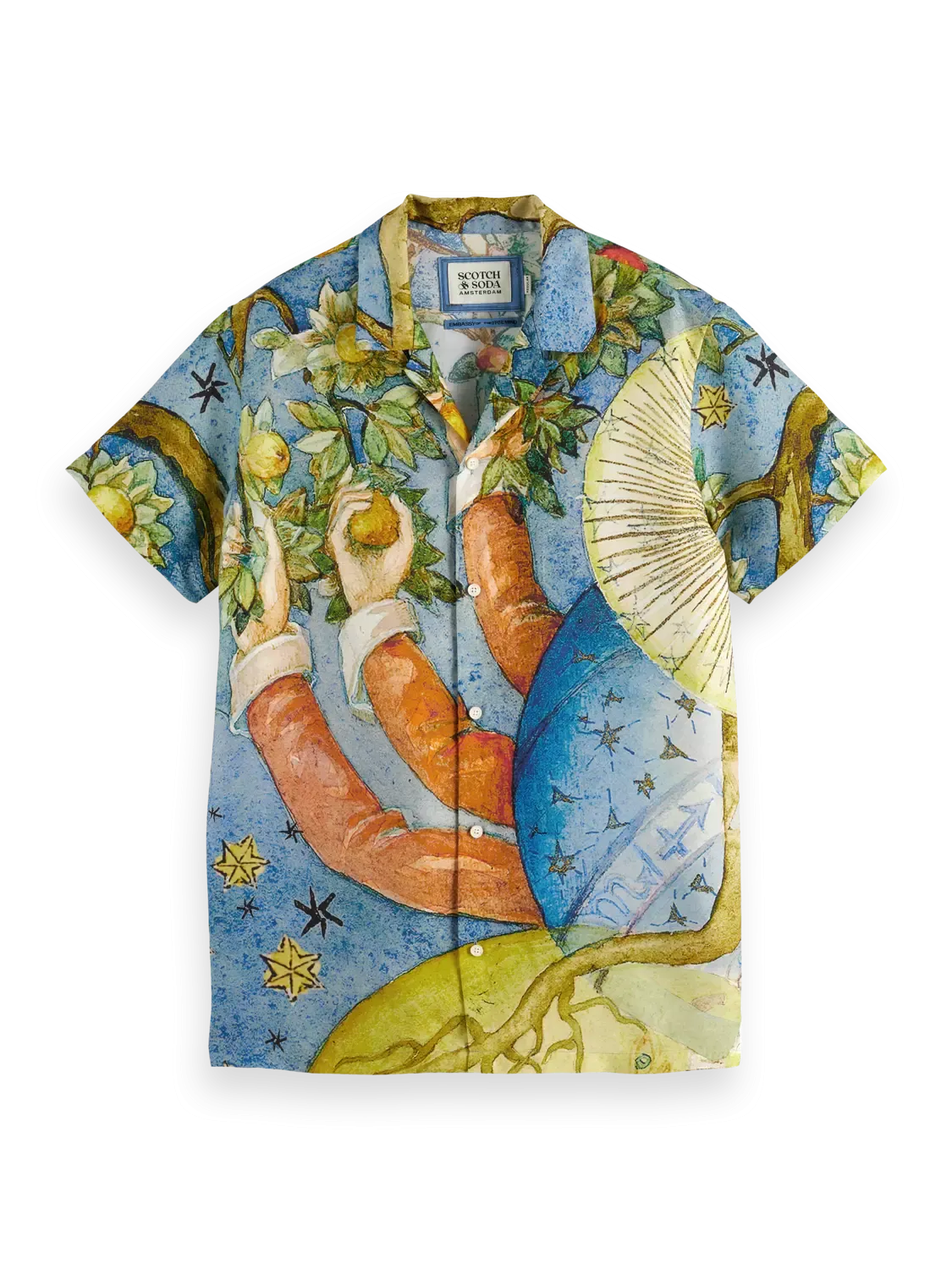 Printed Flower Linen Blend Shirt - 178432_410