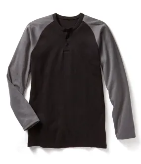 Rasco FR Men's Grey/Black Long Sleeve Henley T-shirt FR0401GY/BK