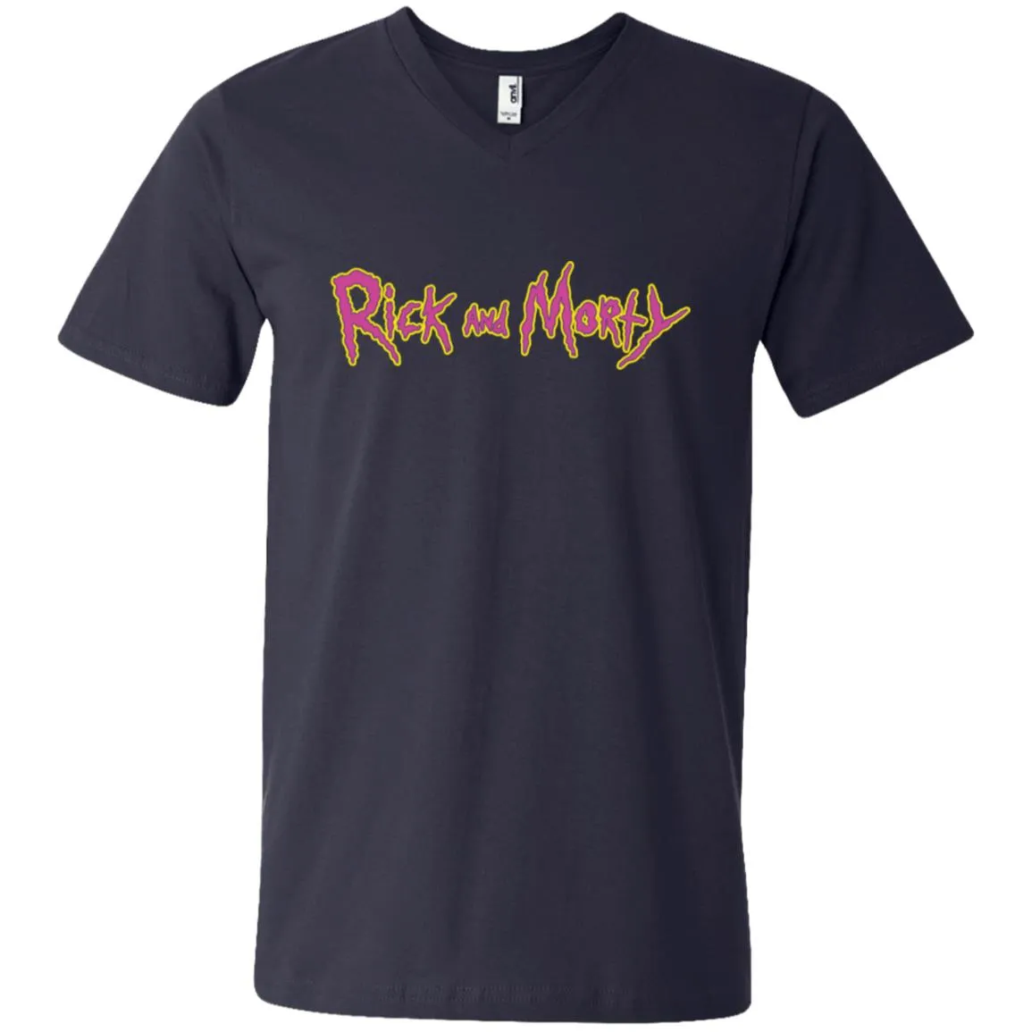 Rick And Morty Title Typography Shirt Men V-Neck T-Shirt