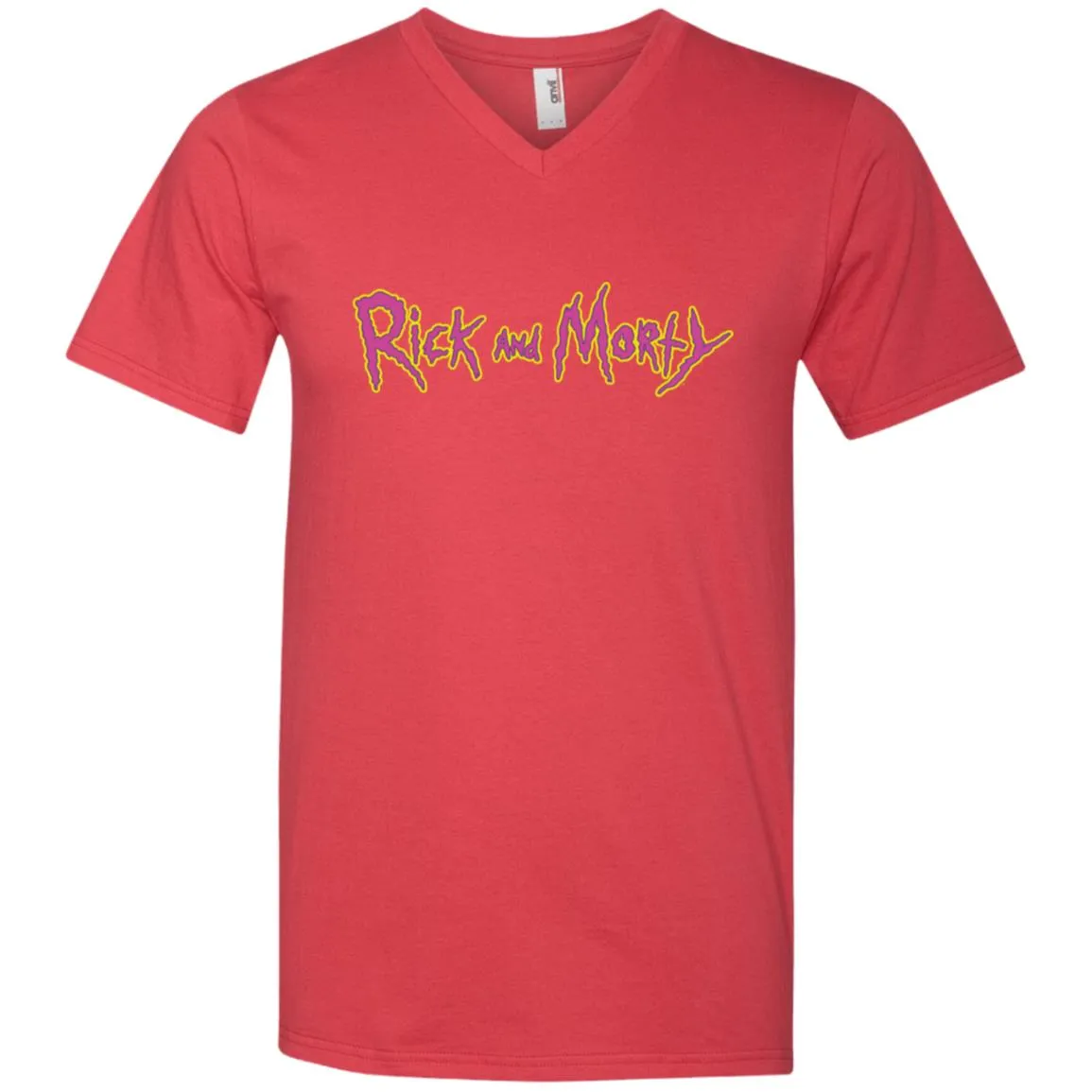 Rick And Morty Title Typography Shirt Men V-Neck T-Shirt