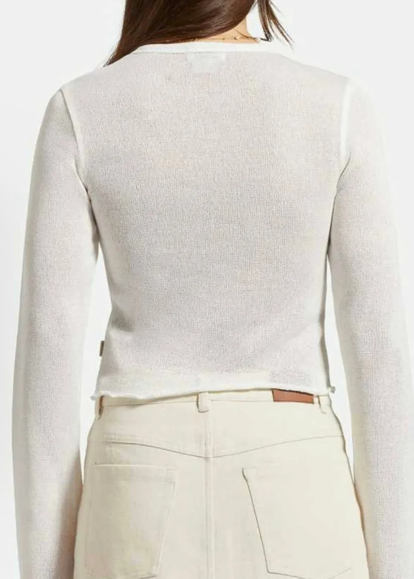 Sheer Knit Top Long Sleeve