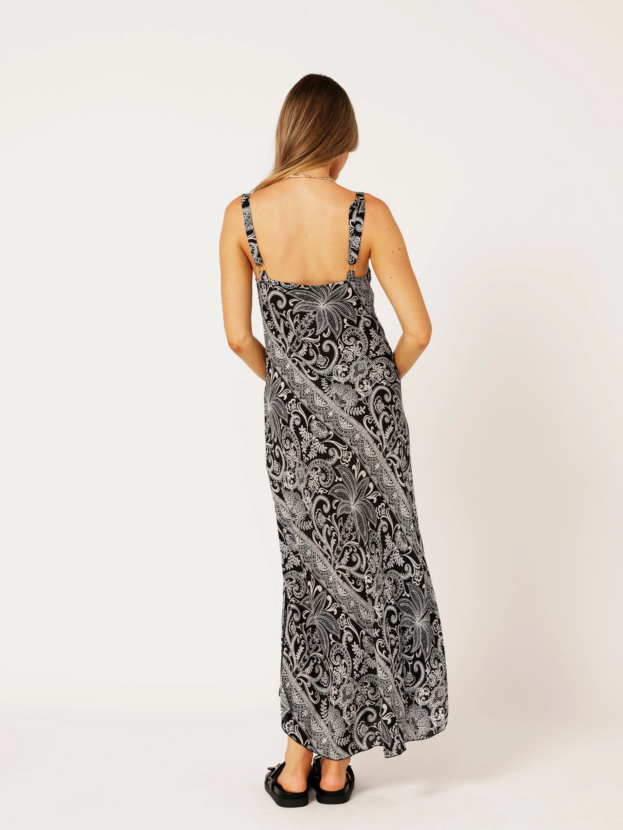 Slip Dress MAXI | Bias Cut | Black Palm