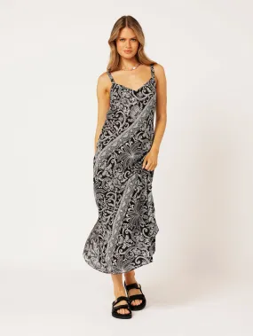 Slip Dress MAXI | Bias Cut | Black Palm