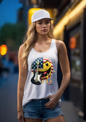 Smile US Flag Amerikano TM Art Exclusive Tank Top | Grooveman Music