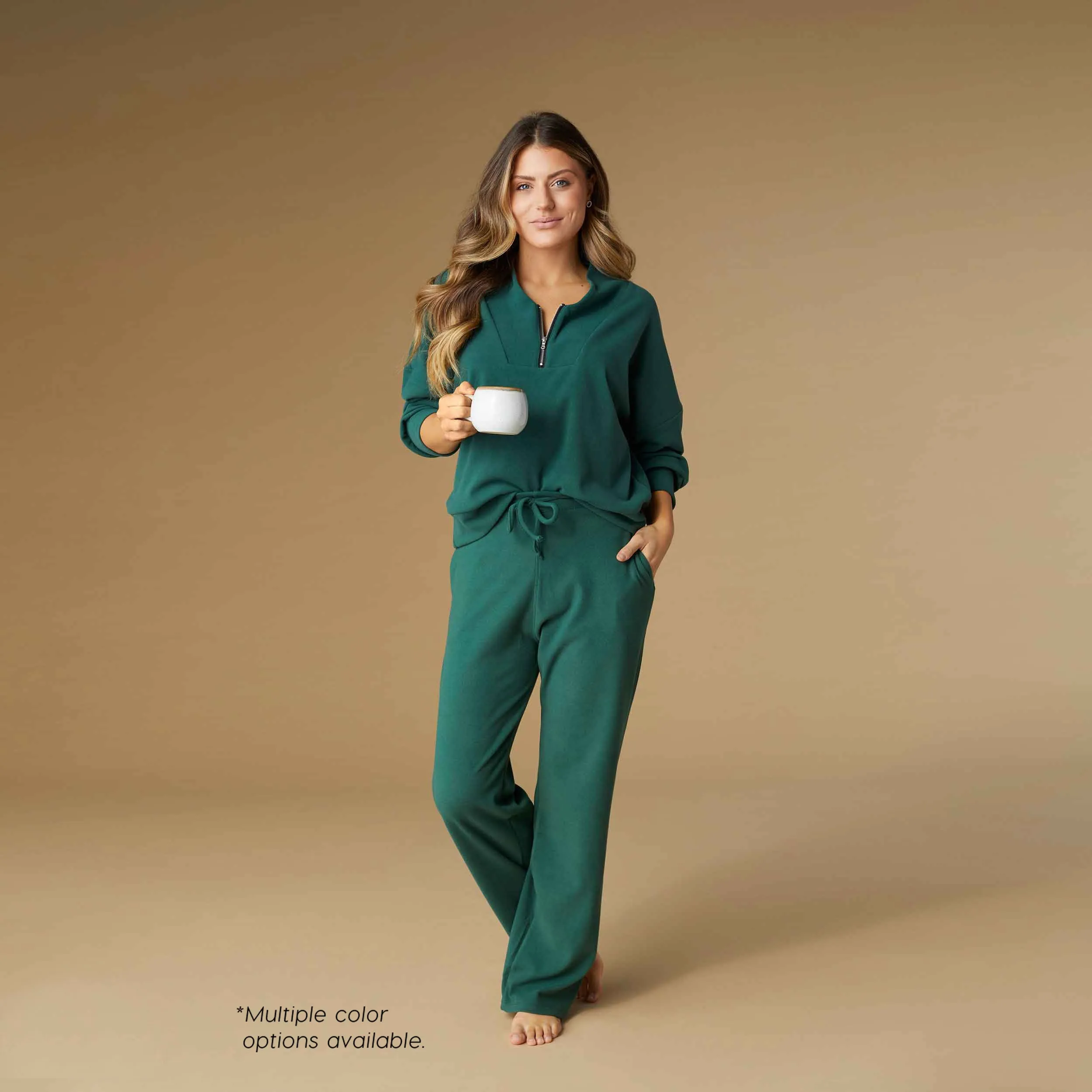 Smooth Zipper Pullover - Evergreen - Final Sale
