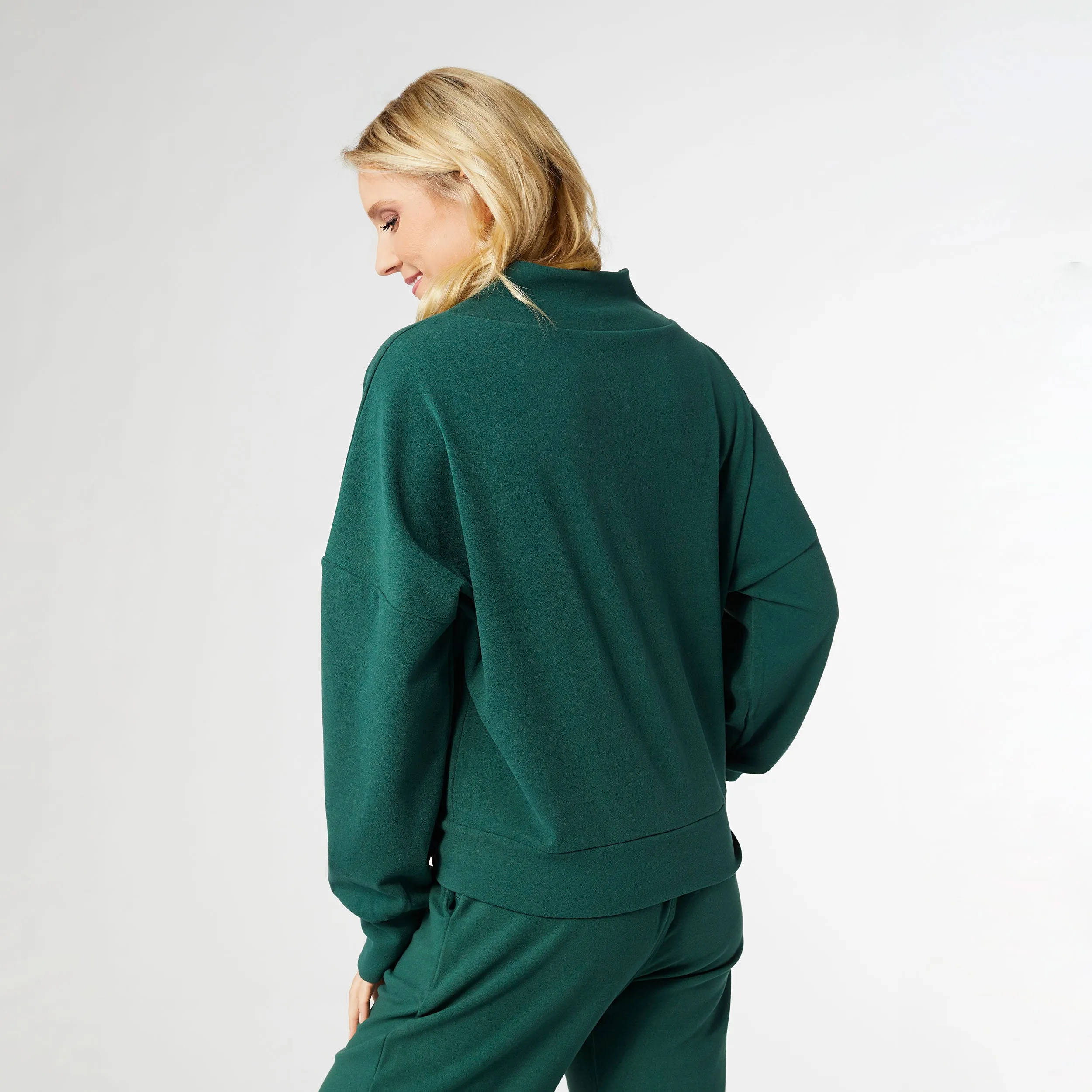 Smooth Zipper Pullover - Evergreen - Final Sale