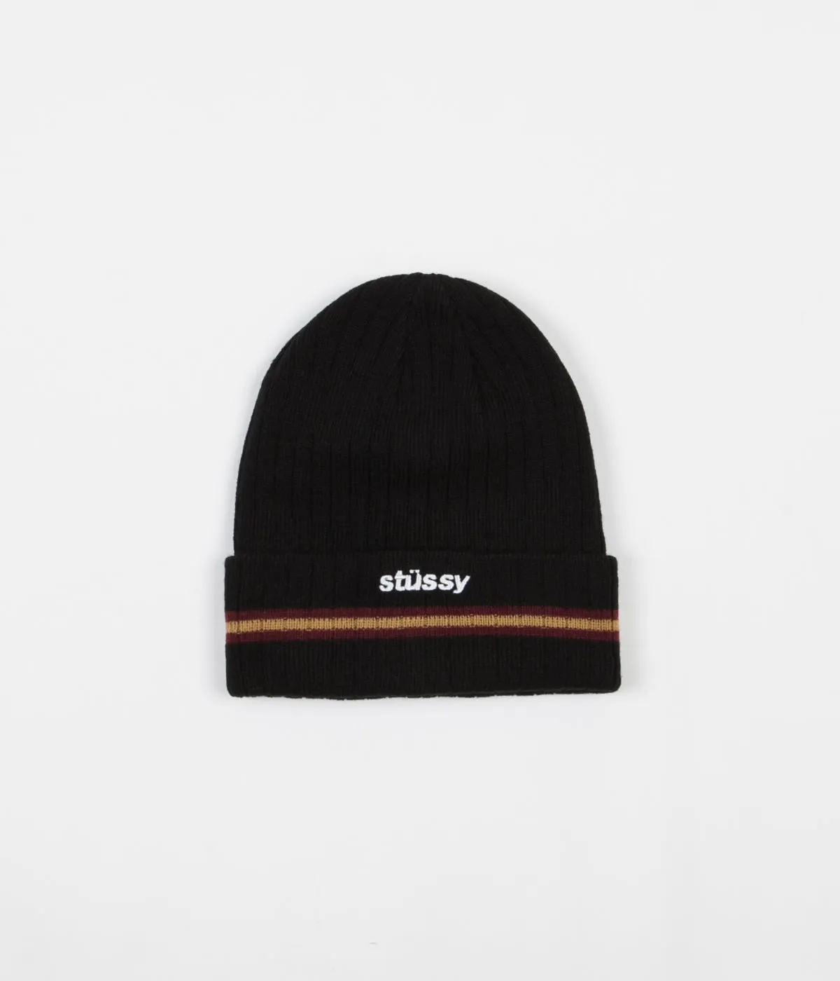 Stussy Athletic Striped Cuff Beanie - Black