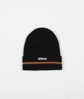 Stussy Athletic Striped Cuff Beanie - Black