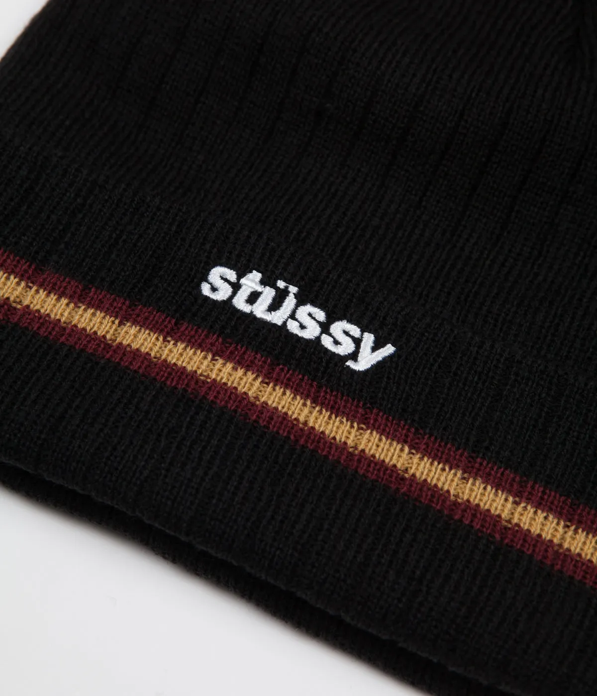 Stussy Athletic Striped Cuff Beanie - Black