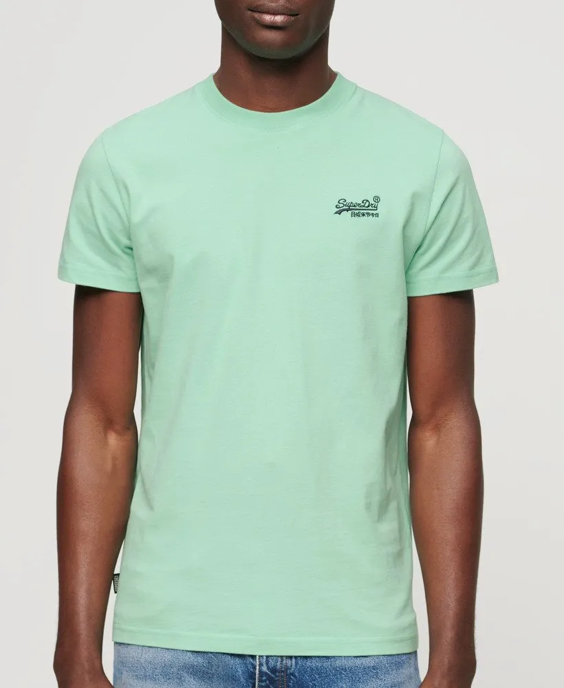 Superdry Organic Cotton Essential Logo Embroidered T-Shirt - Spearmint Light Green