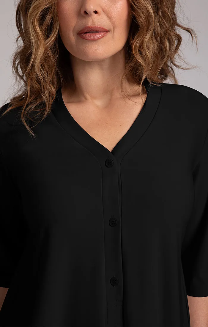 SYMPLI - 3 BUTTON EASY HENLEY TOP