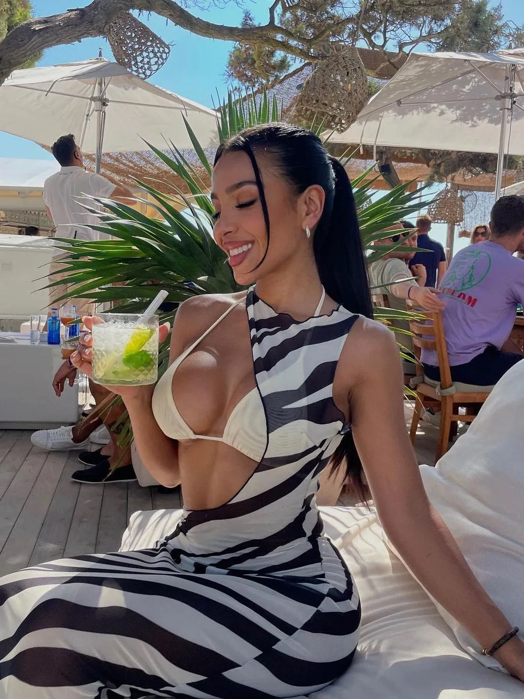 TastyHottie - Vicki Zebra Print Beach Maxi Dress