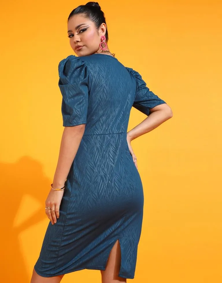 Teal Cut-out Bodycon Dress