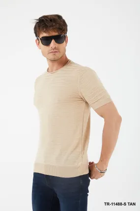 Textured Knit Crewneck T-Shirt TR-11488