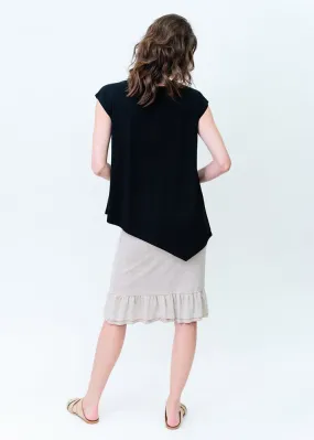 Toni Asymmetrical Bamboo T-Shirt - Black