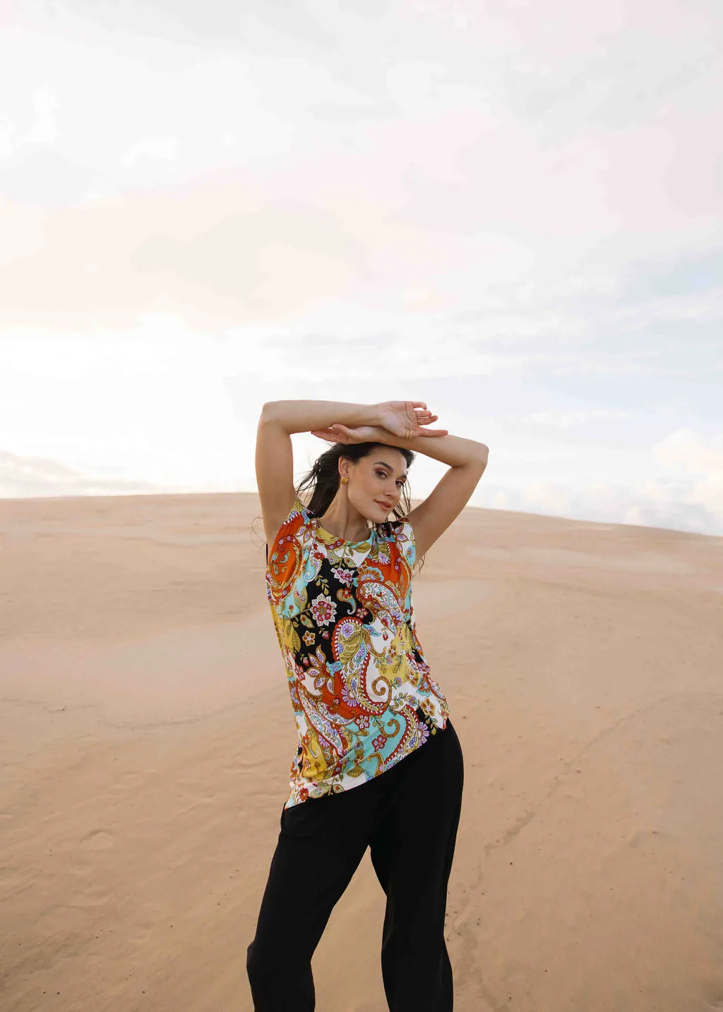 Toni Asymmetrical Bamboo T-Shirt - Noosa Pucci