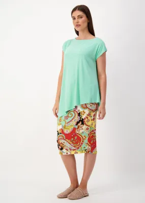 Toni Asymmetrical Bamboo T-Shirt - Turquoise