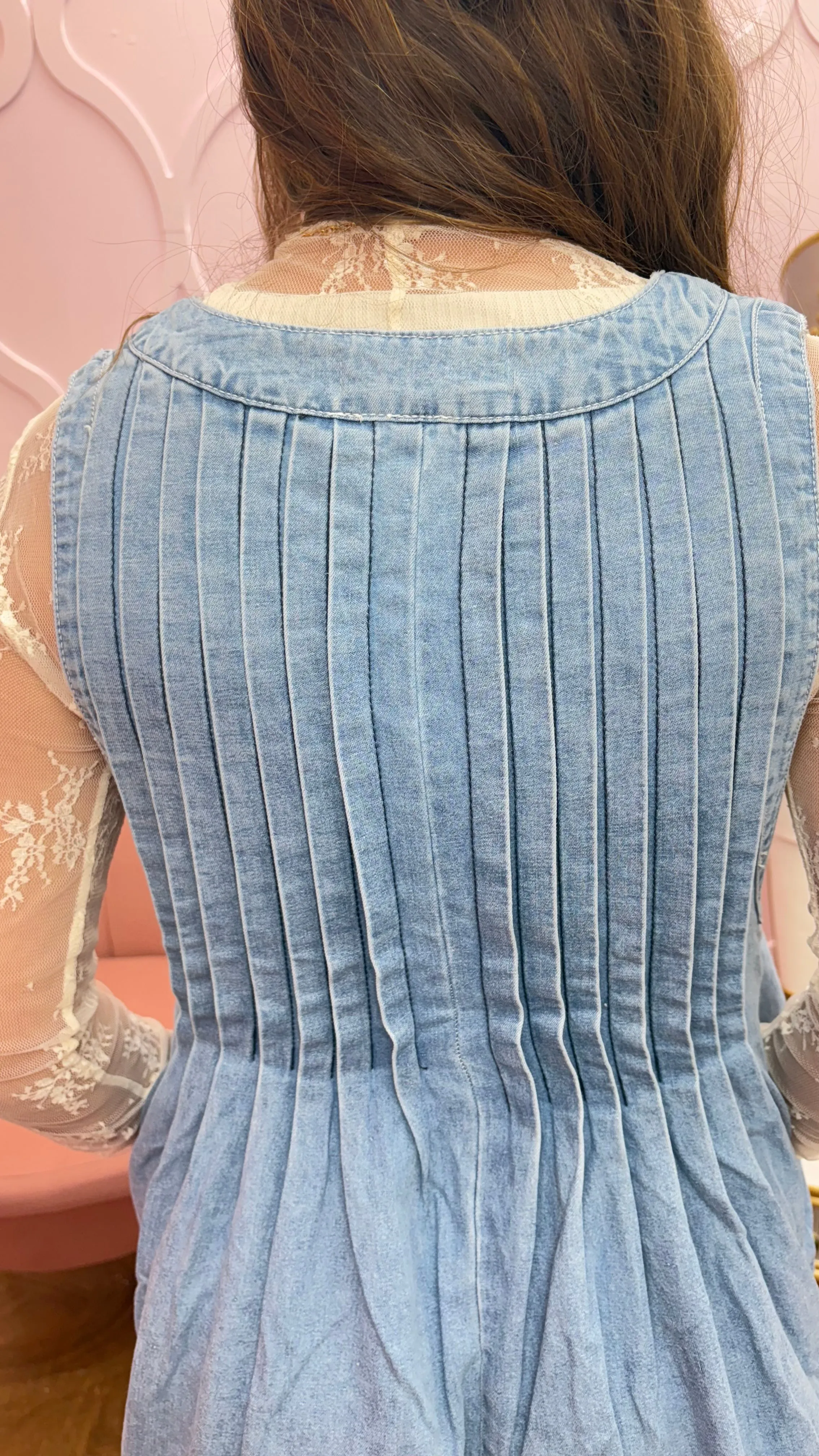 V-neck Sleeveless Denim Romper
