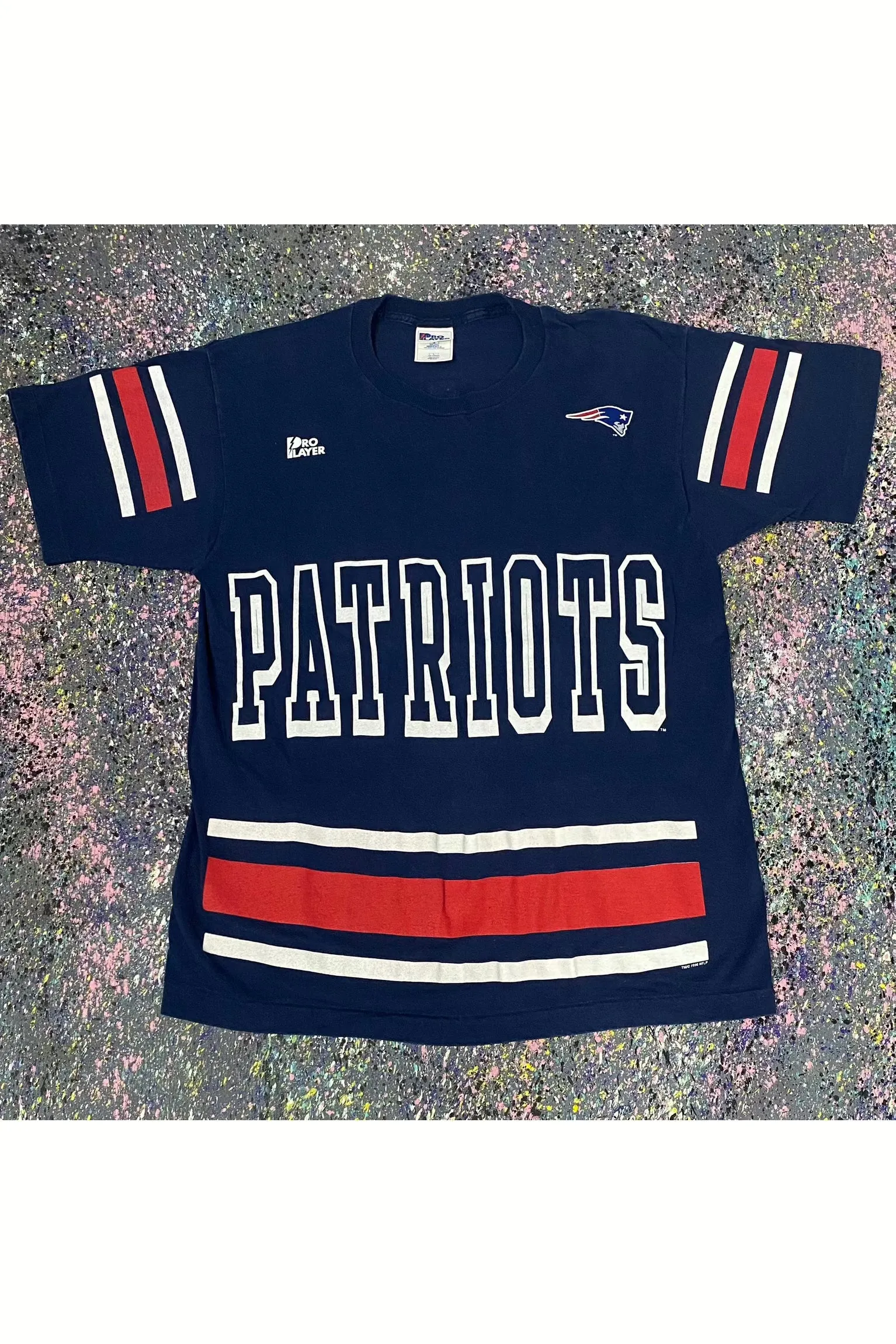 Vintage 1996 New England Patriots Martil All Over Print Tee- L